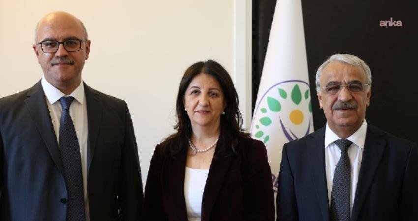 DEM Parti, partinin İmralı Heyeti üyeleri Pervin Buldan, Mithat Sancar