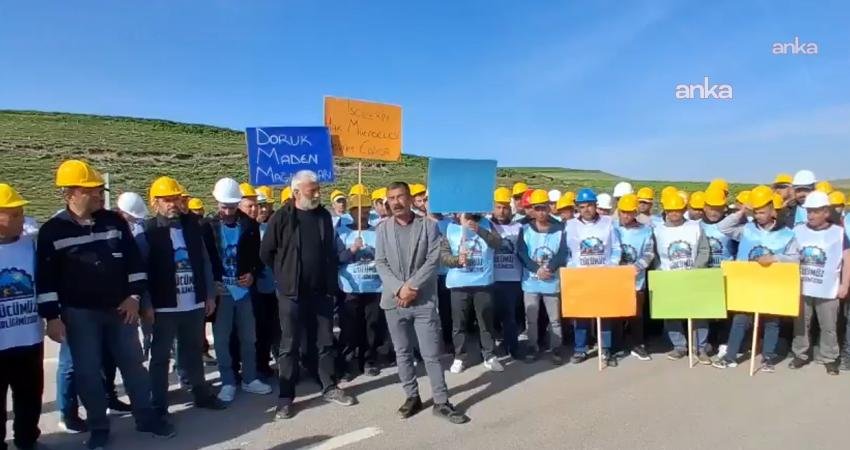 Doruk Madencilik işçilerine verilen sözler tutulmadı: “1 Haziran tarihinde Ankara’da çok güçlü bir direnişi ortaya koyacağız” Bağımsız Maden İş Sendikası, 28 Nisan’da Doruk Madencilik işçileri ile