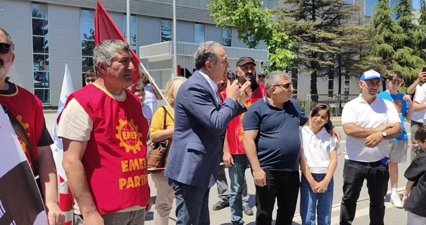 EMEP İstanbul Milletvekili İskender Bayhan, grevlerinin 19’uncu gününde olan DİSK