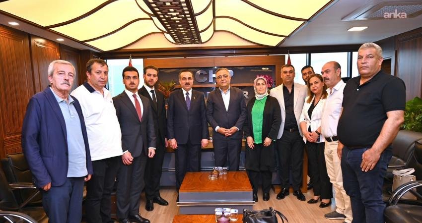 Erbil Valisi Ümid Hoşnav, CHP Diyarbakır İl Başkanlığı'nı ziyaret etti.