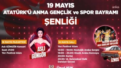 Gaziemir’de Aslı Güngör konseriyle başlayacak 19 Mayıs Atatürk’ü Anma, Gençlik