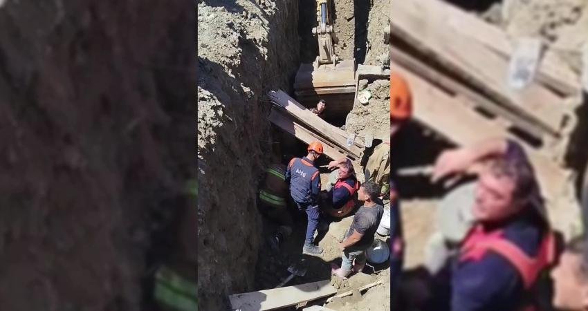 Hatay'ın Defne ilçesine bağlı Hancağız Mahallesi’ndeki TOKİ şantiyesinde bir işçi göçük