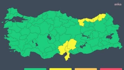 İçişleri Bakanlığı, Meteoroloji Genel Müdürlüğü'nün son değerlendirmelerine göre Adana, Osmaniye,