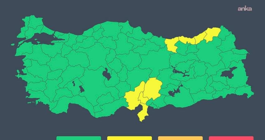 İçişleri Bakanlığı, Meteoroloji Genel Müdürlüğü'nün son değerlendirmelerine göre Adana, Osmaniye,