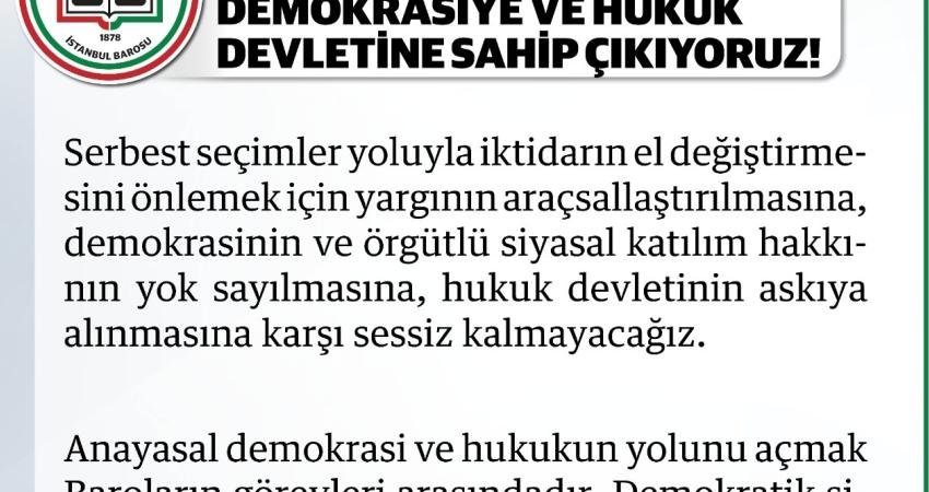 İstanbul Barosu, CHP Genel Merkezi’ne yönelik müdahaleye karşı İstanbul’da üç