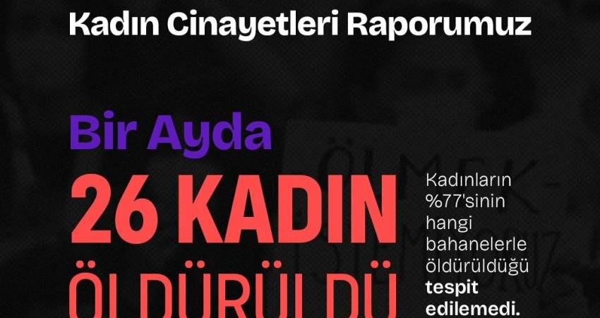 Kadın Cinayetlerini Durduracağız Platformu’na göre geçen ay en az 26