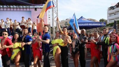 Latin Amerika’dan 14 ülkenin katıldığı Marmaris Latin Fest, kortej yürüyüşü,