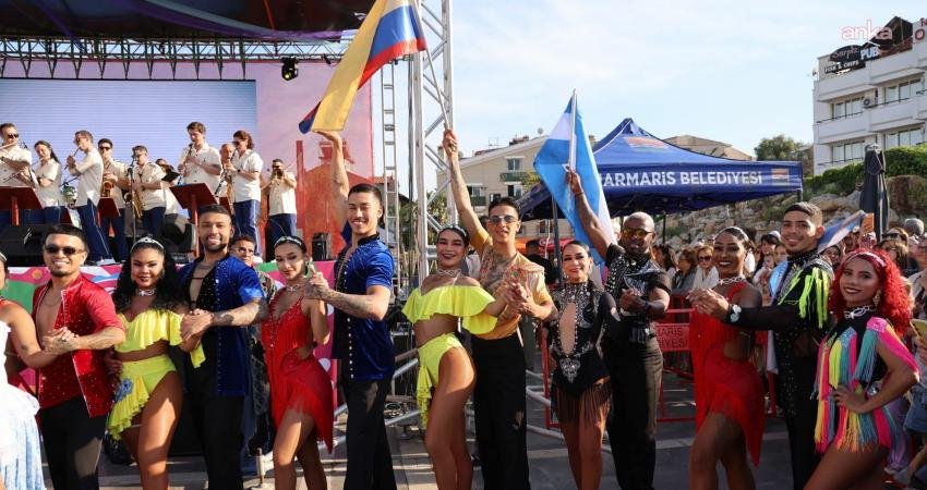 Latin Amerika’dan 14 ülkenin katıldığı Marmaris Latin Fest, kortej yürüyüşü,