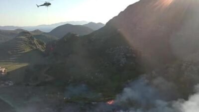 Muğla’nın Marmaris ilçesi Bozburun-Selimiye hattında otluk ve makilik alanda çıkan