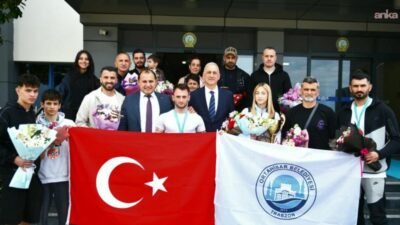 Ortahisar Belediyespor Kulübü sporcuları Kalbinur Çimşit ve Oğulhan Rasim Aslan,