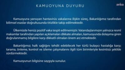 Sağlık Bakanlığı Halk Sağlığı Genel Müdürlüğü, hantavirüs vakalarına ilişkin yaptığı