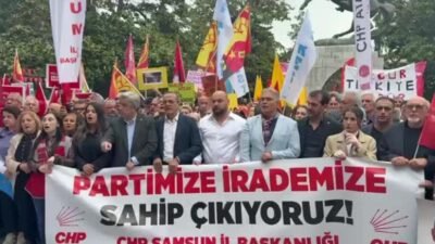  CHP Samsun İl Örgütü öncülüğünde Samsun’da düzenlenen eylemde, meslek odaları,
