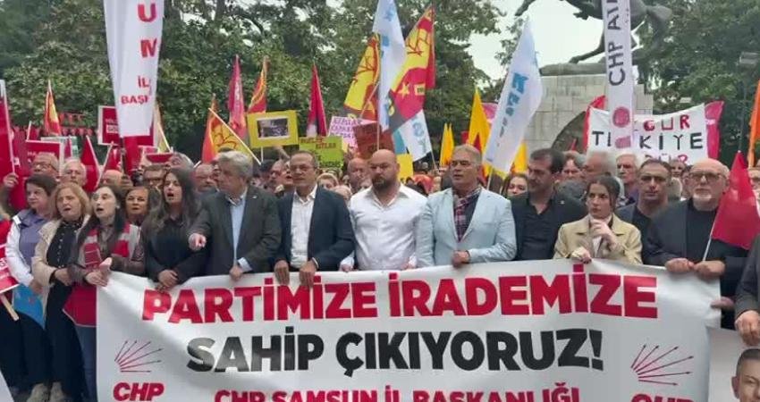  CHP Samsun İl Örgütü öncülüğünde Samsun’da düzenlenen eylemde, meslek odaları,