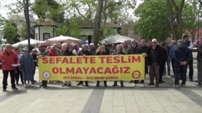 DİSK'e bağlı Devrimci Emekliler Sendikası Sinop Şubesi üyeleri emekli aylıklarının