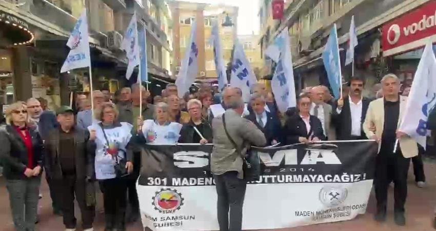 Samsun’da Soma maden faciasının 12’nci yılında yapılan basın açıklamasında, “Unutmayacağız,