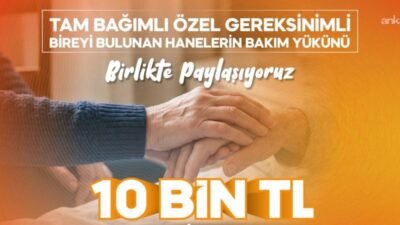 Tekirdağ Büyükşehir Belediyesi, hanesinde tam bağımlı özel gereksinimli birey bulunan