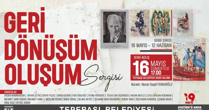 Tepebaşı Belediyesi Geri Dönüşüm Atölyesi’nde dönüştürülen kağıtlara yapılan resimlerin yer