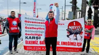 1 Mayıs Emek ve Dayanışma Günü dolayısıyla açıklama yapan Tüm