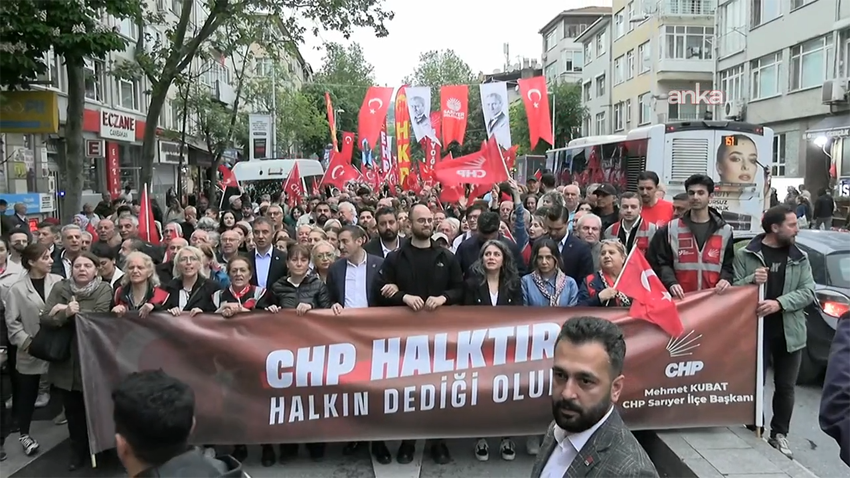 CHP Kurultayı'nın "mutlak butlan" kararıyla iptal edilmesine karşı Sarıyer'de bir