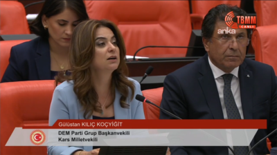 DEM Parti Grup Başkanvekili Gülistan Kılıç Koçyiğit, Ankara Keçiören'de düzenlenen