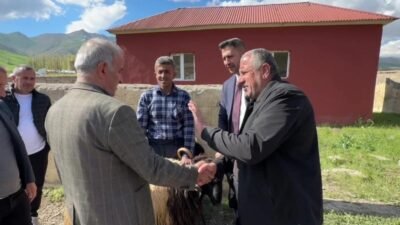 Kurban Bayramı’na saatler kala, Yüksekova'nın Yeşildere Mahallesi’nde kurulan hayvan pazarında