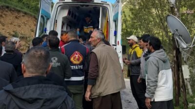 Hakkari’nin Yüksekova ilçesinde pancar toplamak için çıktığı dağlık alanda kayalıklardan