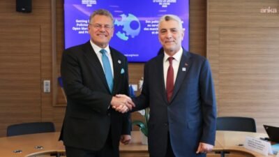 Avrupa Birliği Ticaret Komiseri Maros Sefcovic, Ticaret Bakanı Ömer Bolat