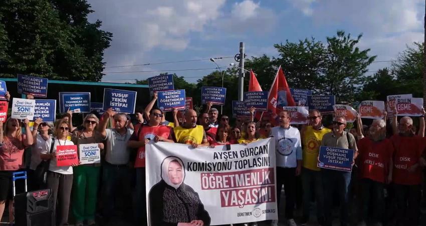 Ankara'da haklarını ararken polis müdahalesine maruz kalan özel sektör öğretmenlerine