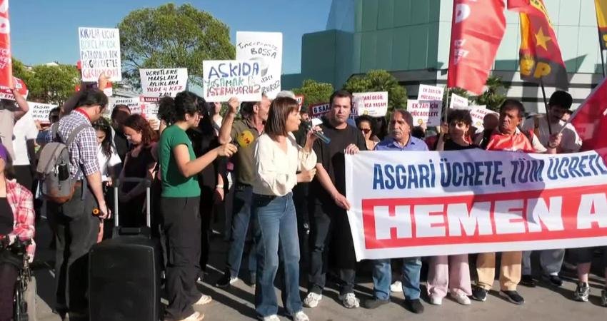Asgari Ücret İnisiyatifi Şişli'de gerçekleştirdiği eylemde asgari ücrete, emekli aylıklarına