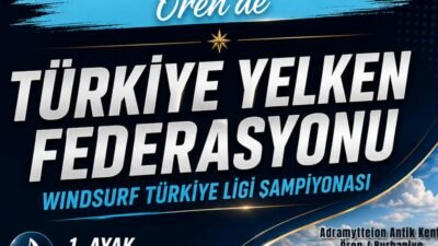 Balıkesir’in Burhaniye ilçesinde, Türkiye Yelken Federasyonu Windsurf Ligi’nin ilk etabı