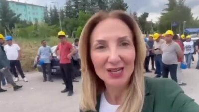 CHP'li Aylin Nazlıaka, haklarını alamadıkları gerekçesiyle eylem yapan Doruk Madencilik