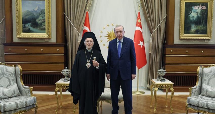 Cumhurbaşkanı Recep Tayyip Erdoğan,  Fener Rum Patriği Bartholomeos'u kabul