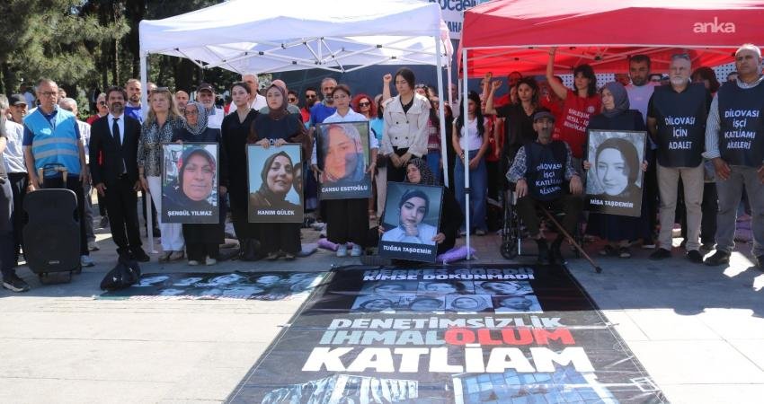 Dilovası'nda parfüm ve kolonya imalathanesinde çıkan yangında yakınlarını kaybeden aileler,