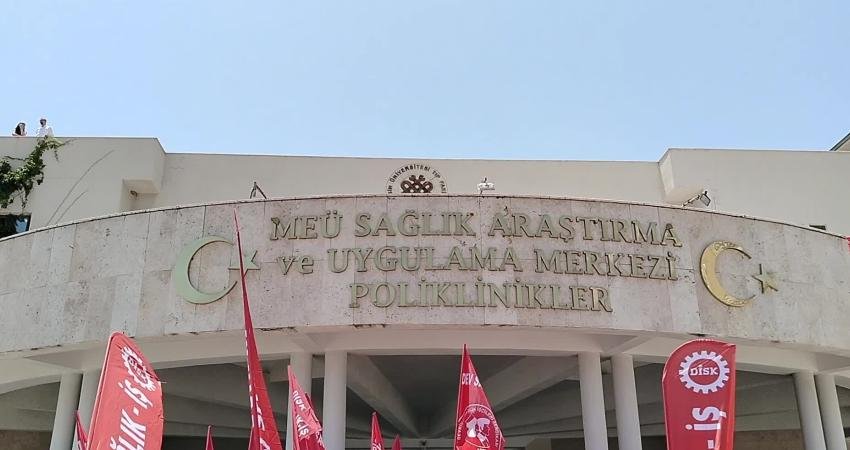 DİSK Başkanı Arzu Çerkezoğlu, Mersin Üniversitesi Rektörlüğü’nün, üniversite hastanesinde çalışan