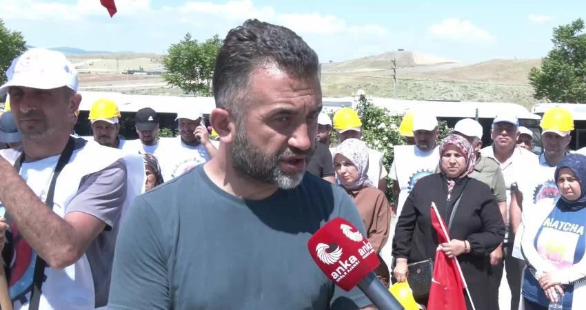 Doruk Madencilik bünyesinde çalışan Türk Maden-İş üyesi işçilerin Beypazarı ilçesinde