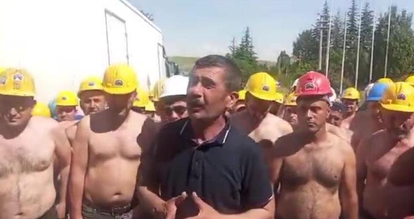 Doruk Madencilik işçileri, ücret, tazminat ve çeşitli alacaklarının ödenmediği gerekçesiyle