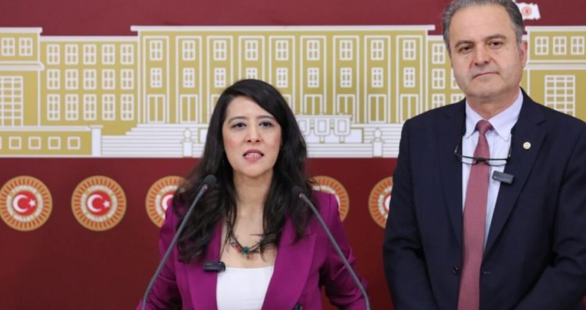 EMEP Gaziantep Milletvekili Sevda Karaca ile İstanbul Milletvekili İskender Bayhan,