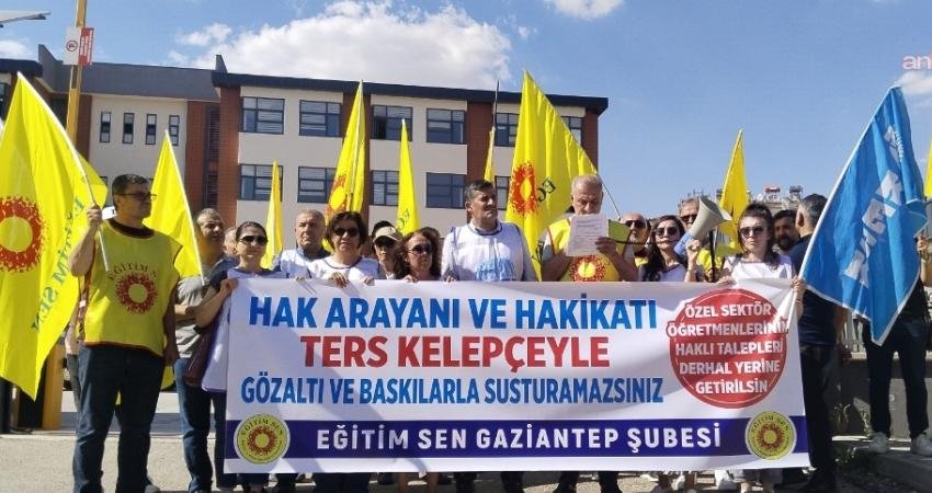 Eğitim Sen Gaziantep Şubesi üyeleri, özel sektör ve mülakat mağduru
