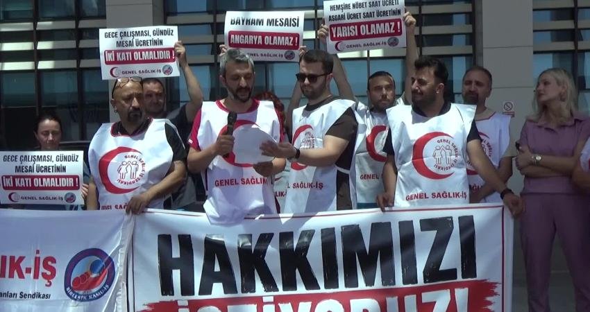 Genel Sağlık-İş Sendikası üyeleri ücretlerinin iyileştirilmesi ve hak kayıplarının giderilmesi