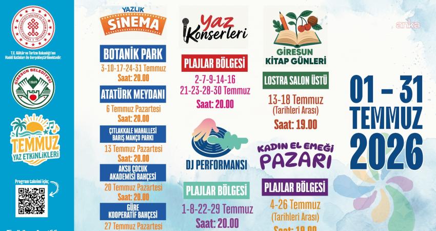 Giresun Belediyesi, Kültür ve Turizm Bakanlığı’nın desteğiyle kapsamlı yaz etkinlikleri