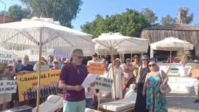 Gümüşlük Forumu üyeleri, Bodrum'da işletmelerin halka açık alanlara masa, sandalye,