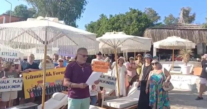 Gümüşlük Forumu üyeleri, Bodrum'da işletmelerin halka açık alanlara masa, sandalye,