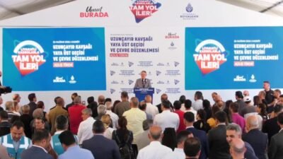İstanbul Büyükşehir Belediye (İBB) Başkanvekili Nuri Aslan, Uzunçayır Kavşağı Yaya