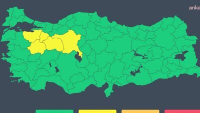 İçişleri Bakanlığı, Meteoroloji Genel Müdürlüğü verilerine dayanarak Bilecik, Bursa, Kütahya,