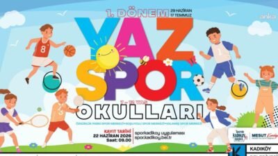 Kadıköy Belediyesi’nin çocuklar için düzenlediği yaz spor okulunun birinci dönem
