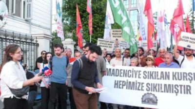 Edirne Uzunköprü’de, Kiremitçiler Grup’a bağlı Özşen Madencilik önünde günlerdir devam