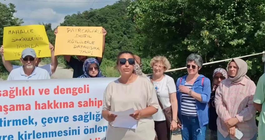 Zonguldak'ın Karadeniz Ereğli ilçesine bağlı Kıyıcak mahalle sakinleri, beton santrali