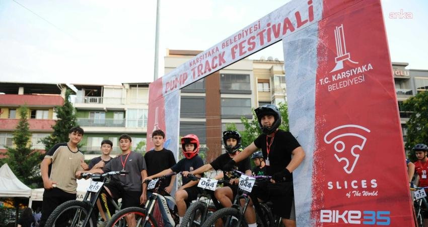 Karşıyaka Belediyesi, Türkiye’de gece düzenlenen ilk pump track bisiklet yarışına