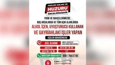 Keçiören Belediyesi, "Toplum ahlakı ve huzuru önceliğimizdir" sloganıyla uyuşturucu ve