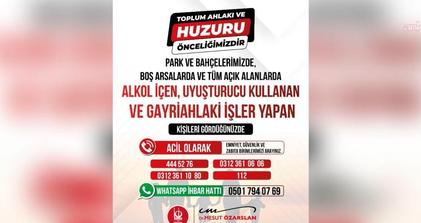Keçiören Belediyesi, "Toplum ahlakı ve huzuru önceliğimizdir" sloganıyla uyuşturucu ve